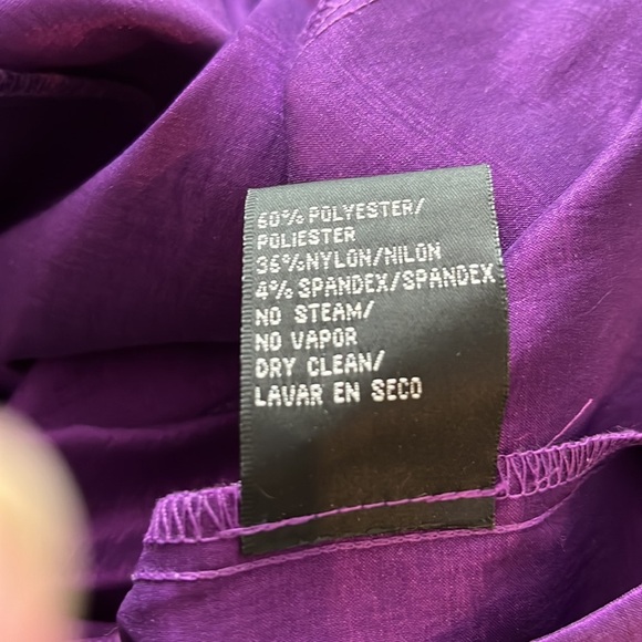 S. L. Fashions  Dress  Purple with Sheen  Floral embellished neckline NWOT  Sz.4 - Picture 10 of 10